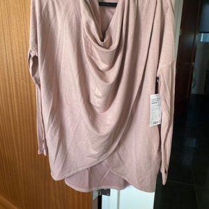Athleta Purana Wrap Sweatshirt Wrap Front Hoodie Mauve Size M